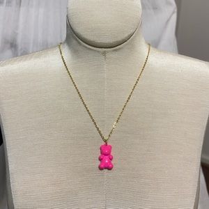 NEVER WORN pink gummy bear necklace